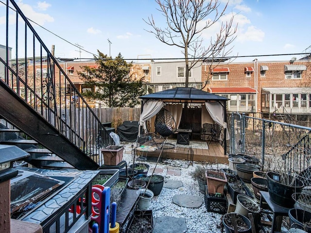 view of patio / terrace with a gazebo