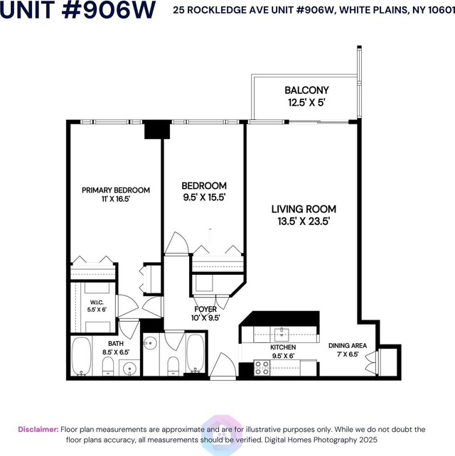 25 Rockledge Ave Unit 906W, White Plains, NY 10601 - floor plan