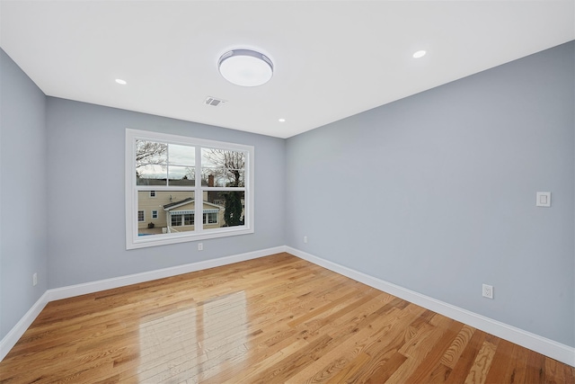 empty room featuring light hardwood / wood-style flooring