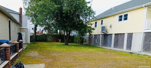 view of yard featuring cooling unit