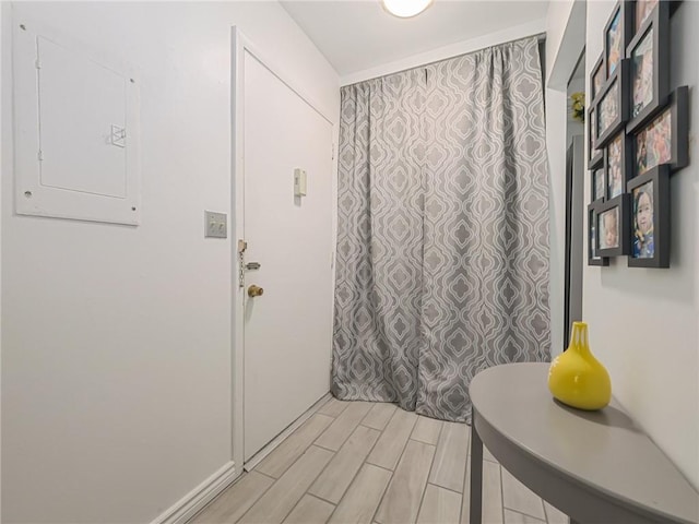 bathroom featuring electric panel