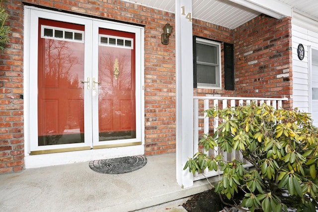 property entrance with french doors