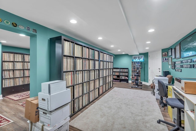 office featuring hardwood / wood-style flooring