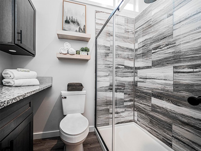 197 Wheeler Rd, Florida, NY 10921 - bathroom with a stall shower and wood finished floors