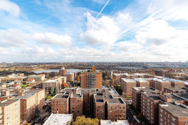 property's view of city with a water view