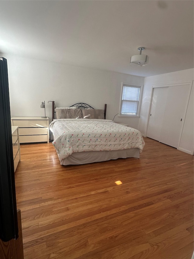 bedroom featuring light hardwood / wood-style floors