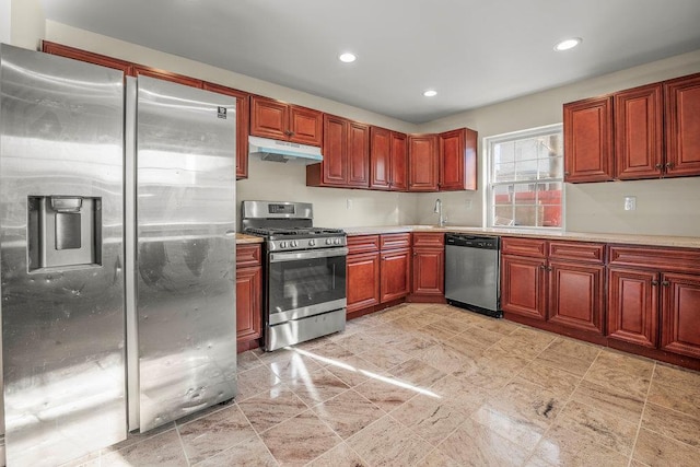 kitchen with stainless steel appliances and sink