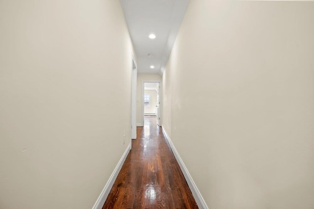 hall featuring dark hardwood / wood-style flooring