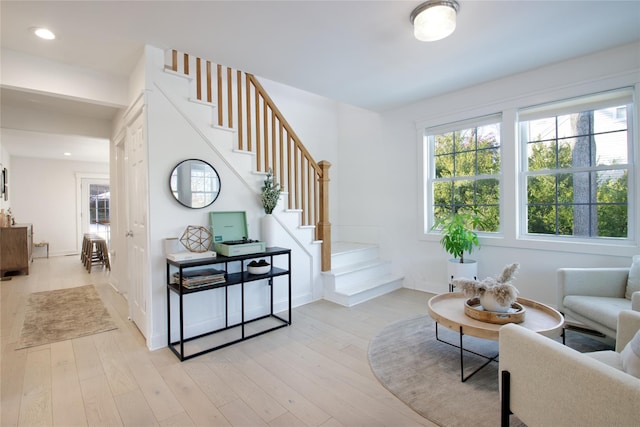 living room featuring light hardwood / wood-style flooring