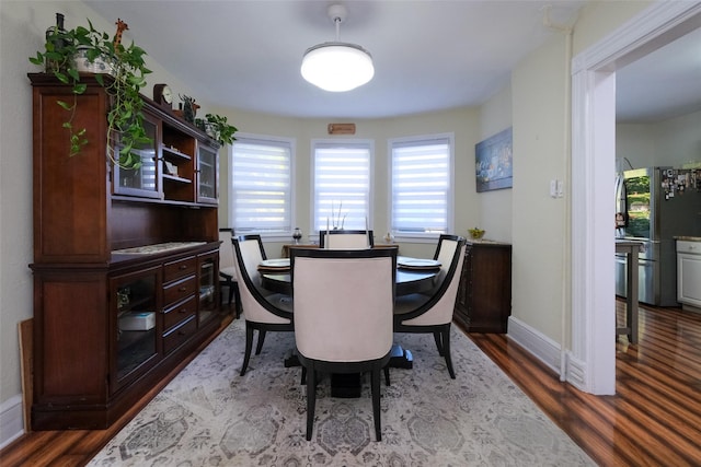 dining room with wood-type flooring