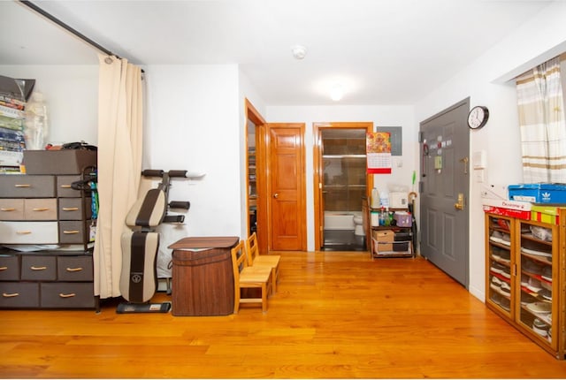 interior space with wood-type flooring