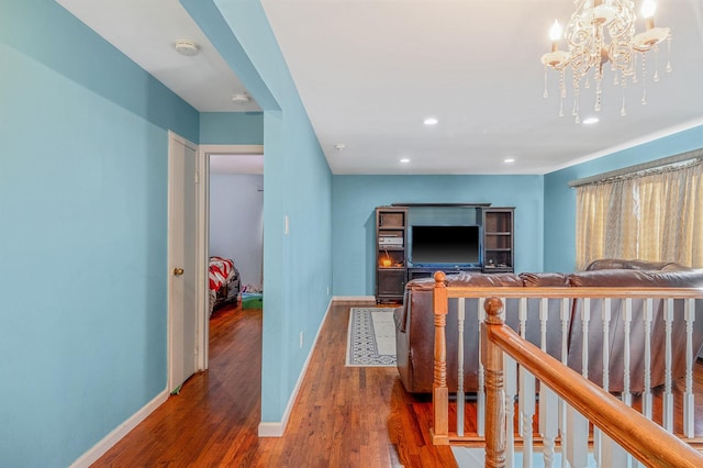 corridor featuring dark hardwood / wood-style floors