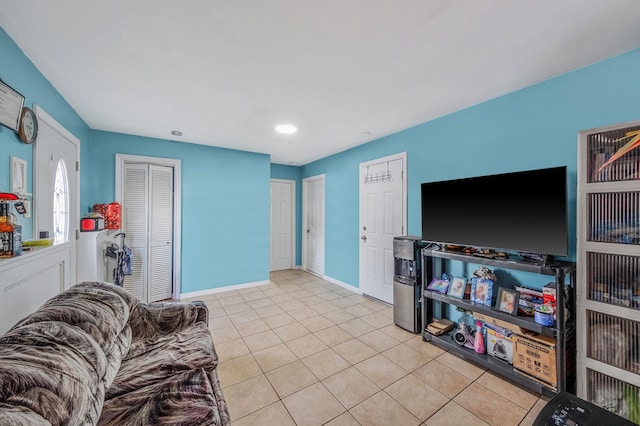 view of tiled living room