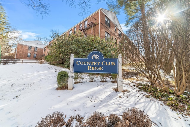 view of community sign