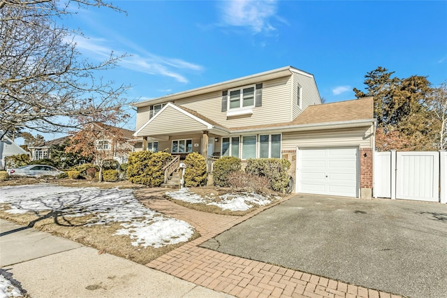 front of property featuring a garage