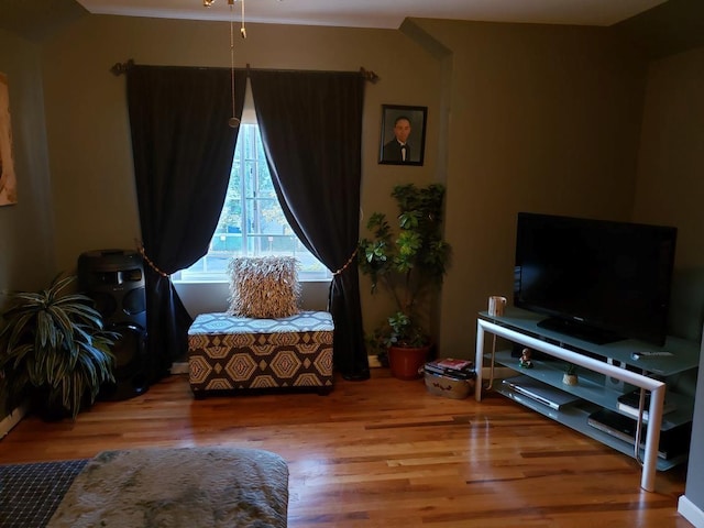 sitting room featuring hardwood / wood-style floors