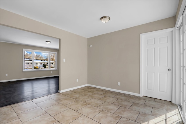 view of tiled spare room