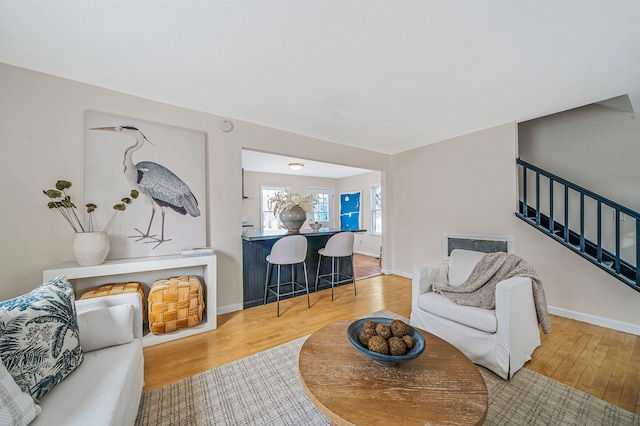 living room featuring hardwood / wood-style flooring