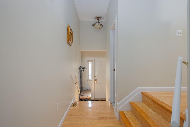 doorway featuring hardwood / wood-style flooring