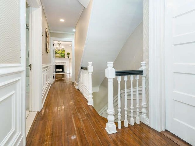 corridor featuring hardwood / wood-style flooring