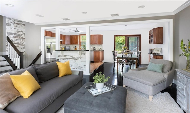 living room featuring hardwood / wood-style floors