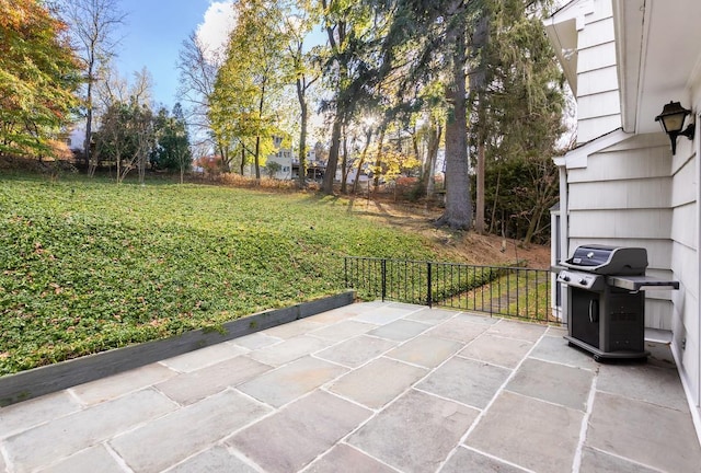 view of patio with area for grilling