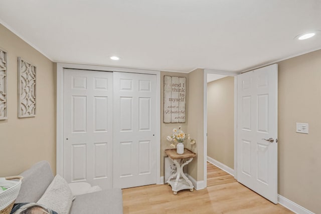 interior space featuring light wood-type flooring