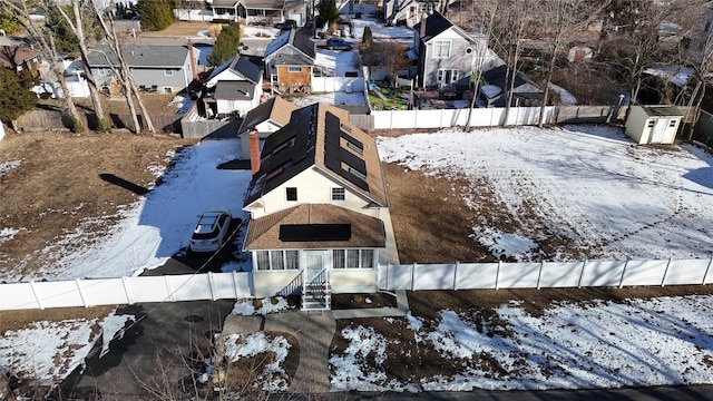 view of snowy aerial view