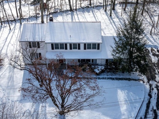 view of snowy aerial view