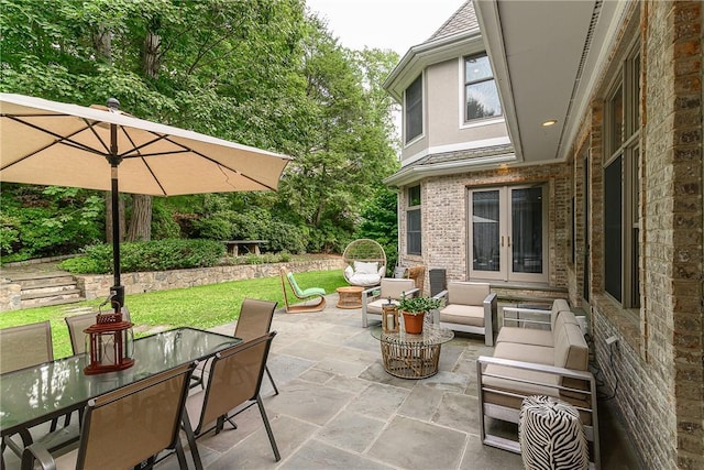 view of patio / terrace featuring an outdoor living space