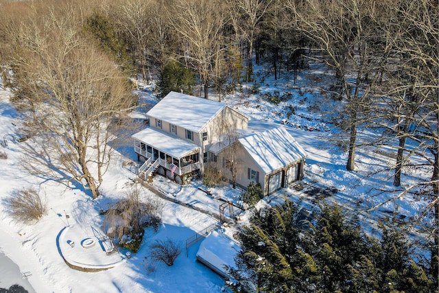 view of snowy aerial view