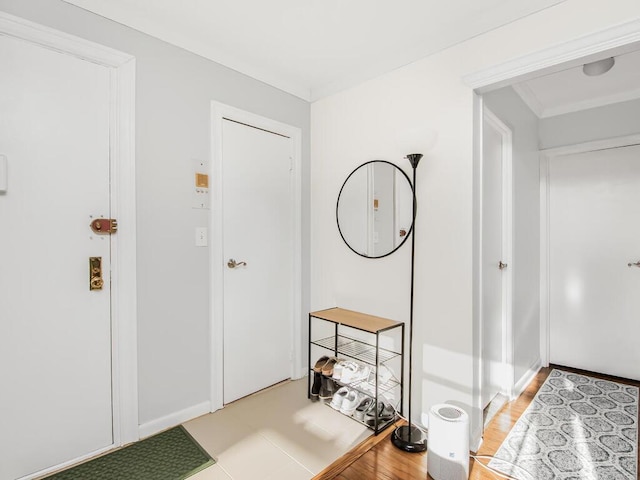 corridor featuring light tile patterned floors