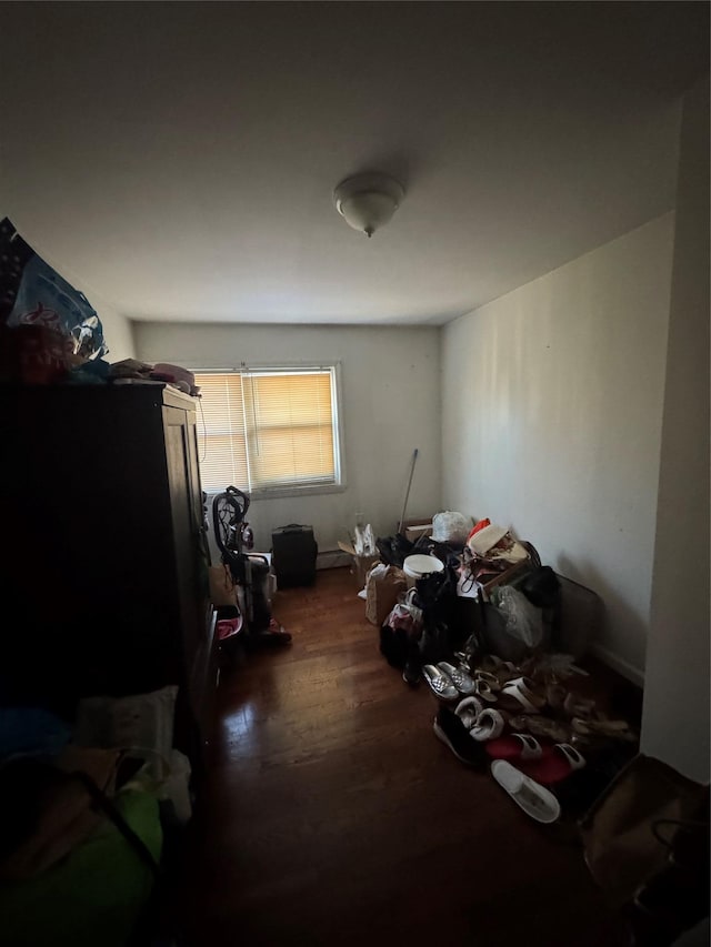 miscellaneous room with dark hardwood / wood-style floors