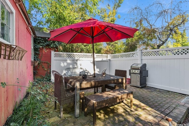 view of patio / terrace with area for grilling