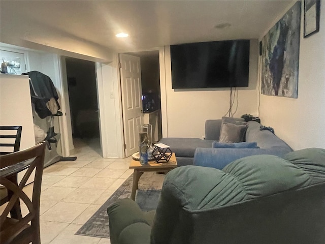 view of tiled living room