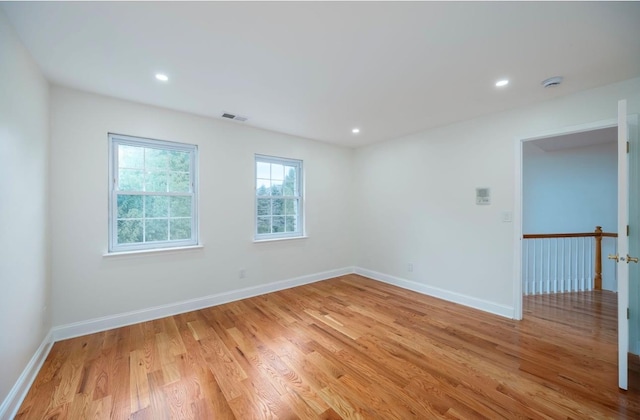 empty room featuring light wood-type flooring