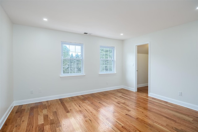 empty room featuring light wood-type flooring