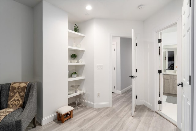 interior space featuring light wood-type flooring