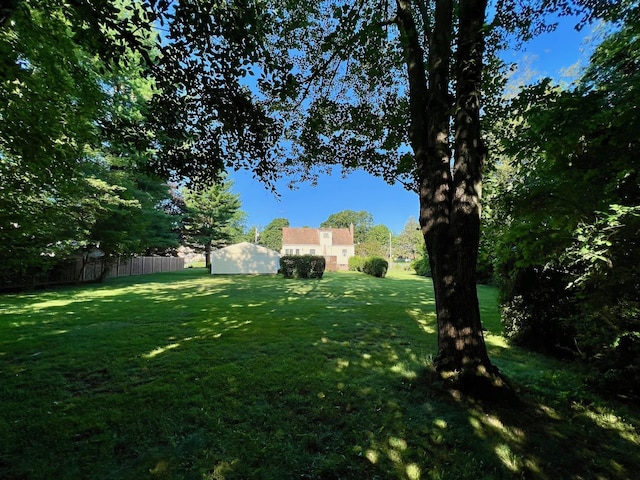 view of yard featuring fence