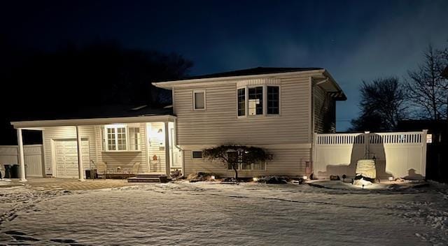 tri-level home with a garage