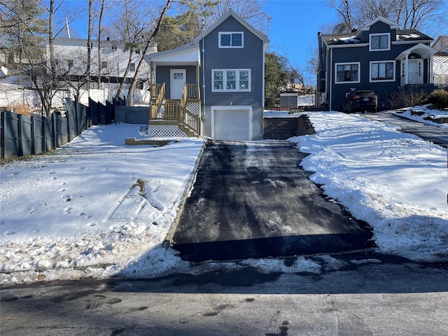 view of front facade with a garage