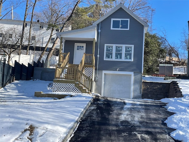 front facade with a garage