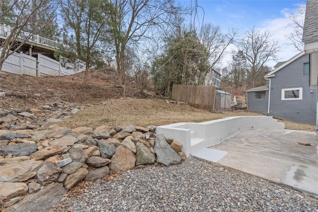 view of yard with fence