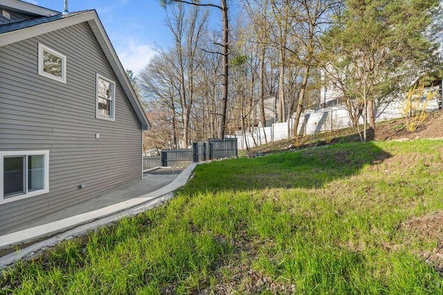 view of yard with fence
