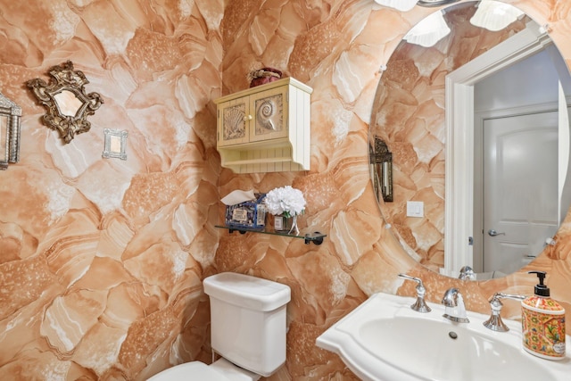 bathroom with sink and toilet