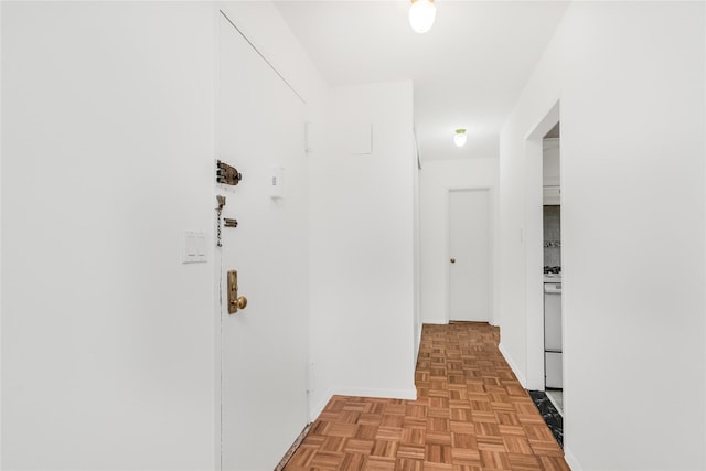 hall with light parquet flooring