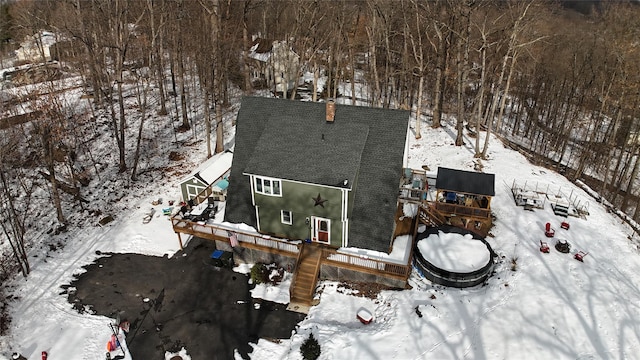 view of snowy aerial view