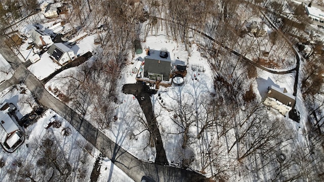 view of snowy aerial view