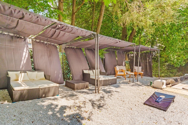 view of patio / terrace featuring an outdoor living space