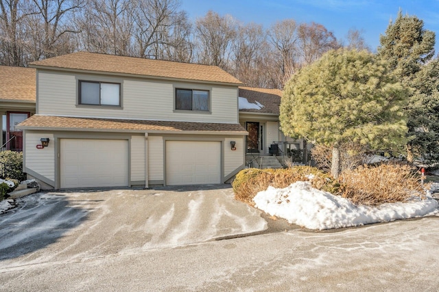 view of front of house with a garage